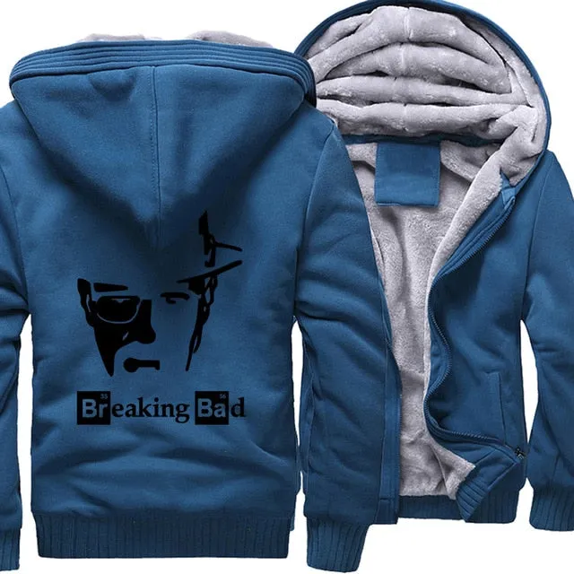 2019 Breaking Bad Men's jackets Hip Hop coats thick zip keep warm hoodies I Am The One Who Knocks Heisenberg sweatshirts Homme
