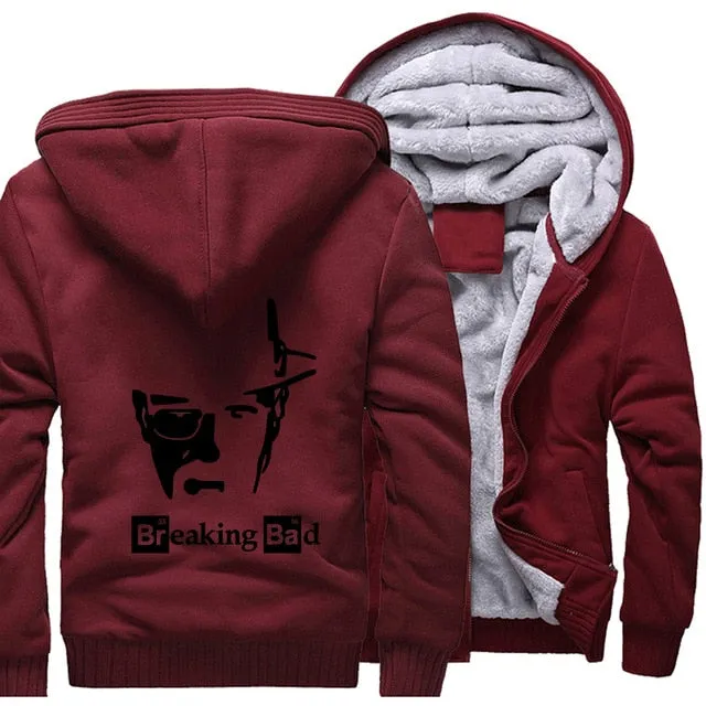 2019 Breaking Bad Men's jackets Hip Hop coats thick zip keep warm hoodies I Am The One Who Knocks Heisenberg sweatshirts Homme