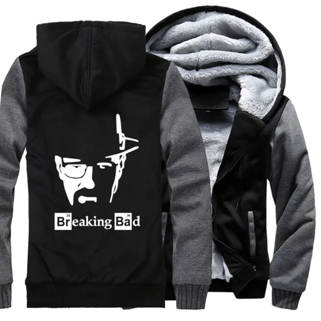2019 Breaking Bad Men's jackets Hip Hop coats thick zip keep warm hoodies I Am The One Who Knocks Heisenberg sweatshirts Homme