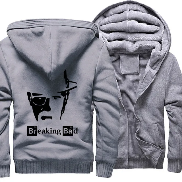 2019 Breaking Bad Men's jackets Hip Hop coats thick zip keep warm hoodies I Am The One Who Knocks Heisenberg sweatshirts Homme