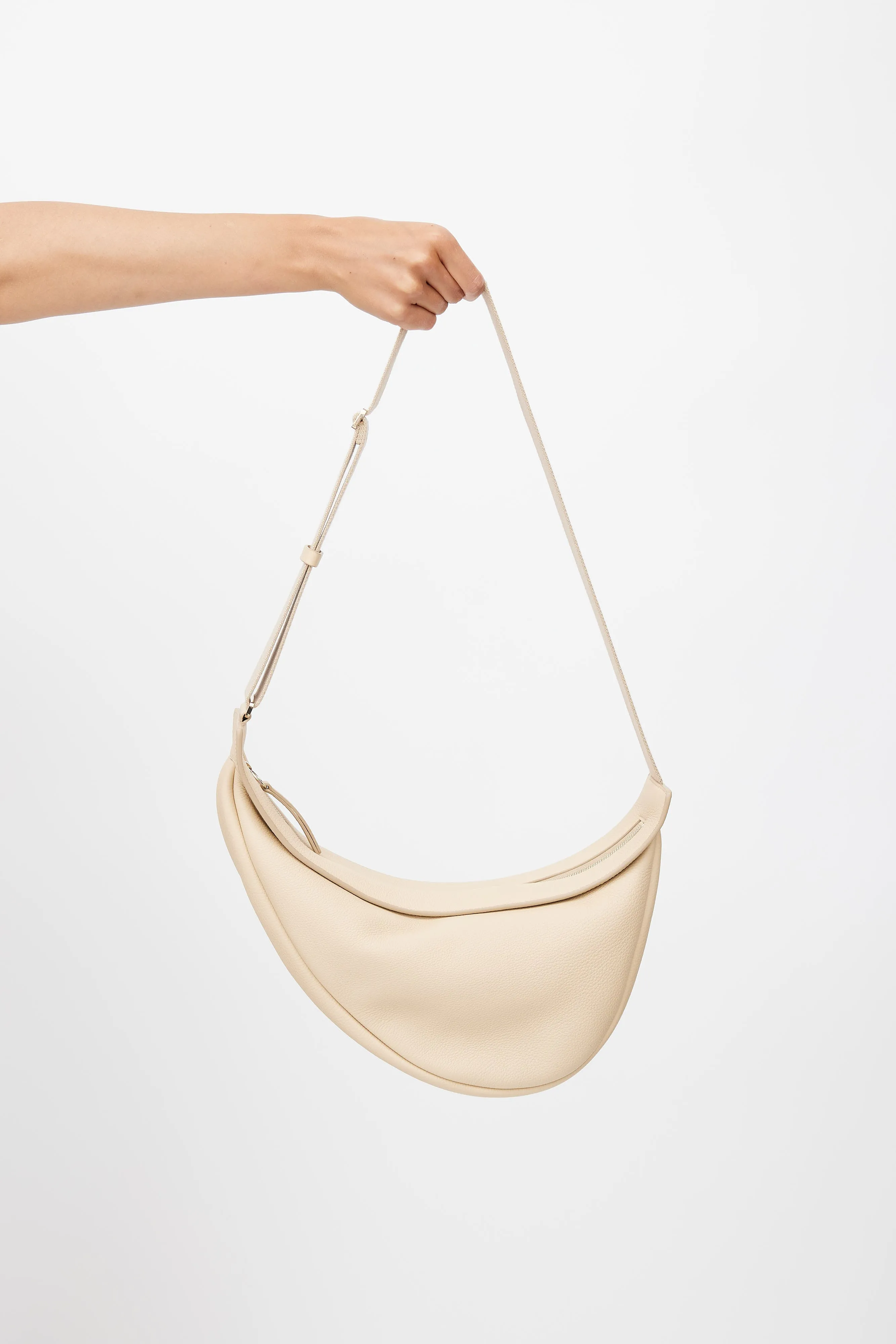 Beige Large Slouchy Banana Crossbody Bag