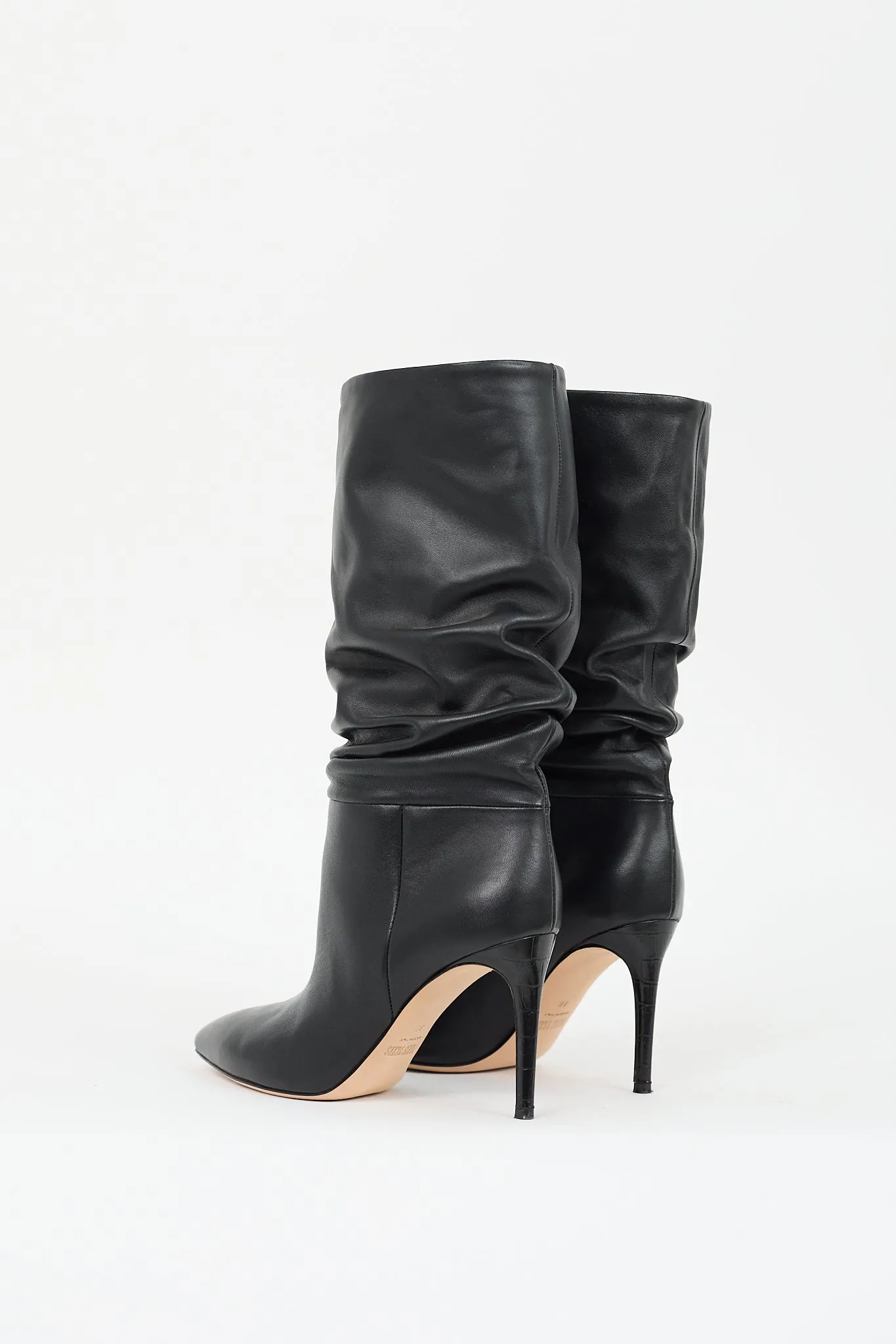 Black Leather Slouchy Boot