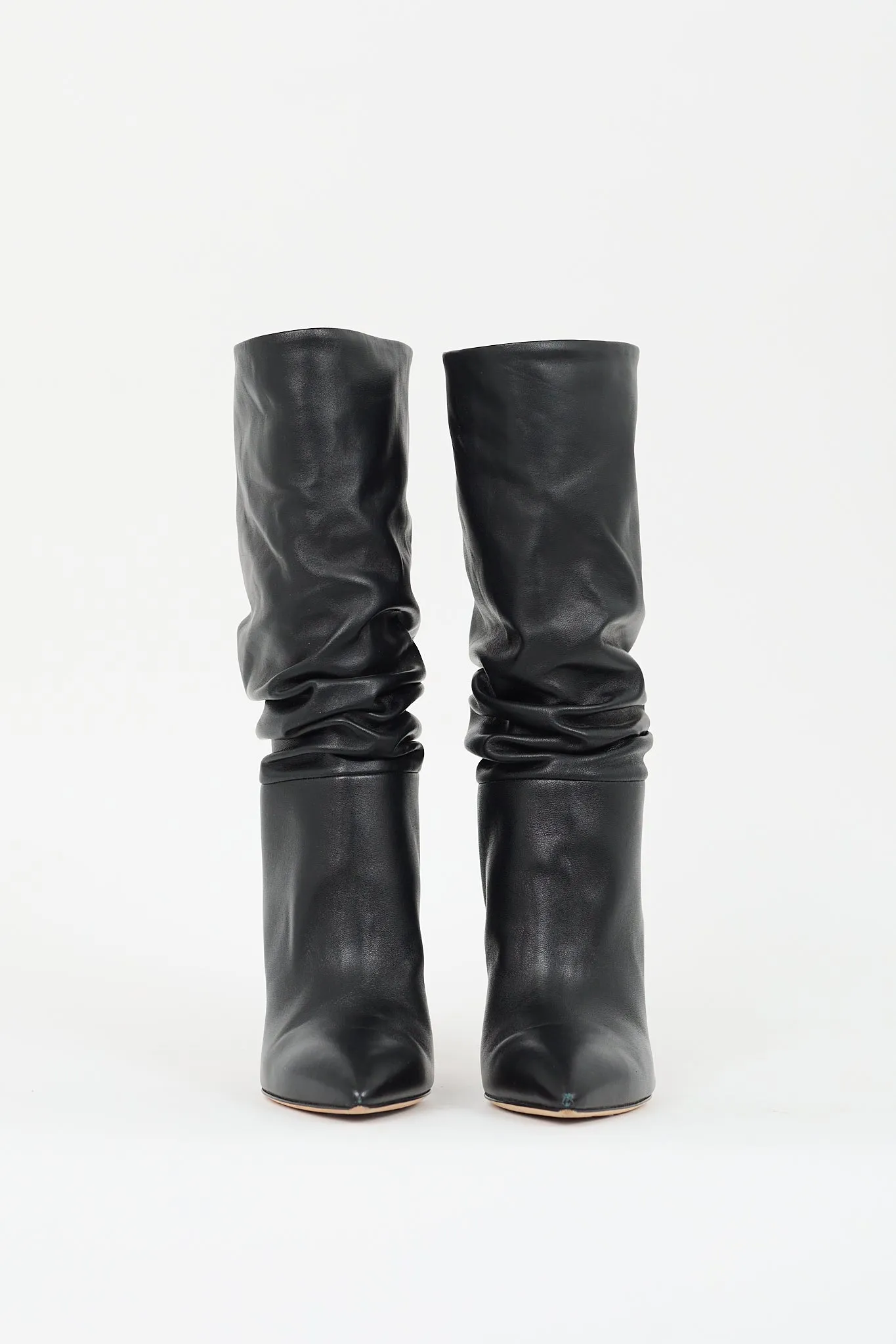 Black Leather Slouchy Boot