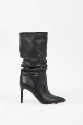 Black Leather Slouchy Boot
