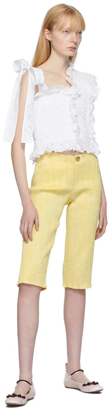 Cecilie Bahnsen White Embroidered Michaela Prairie Blouse