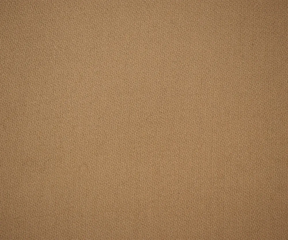 Cream Brown Melton Wool Poly Solid Twill Woven Jacketing Fabric