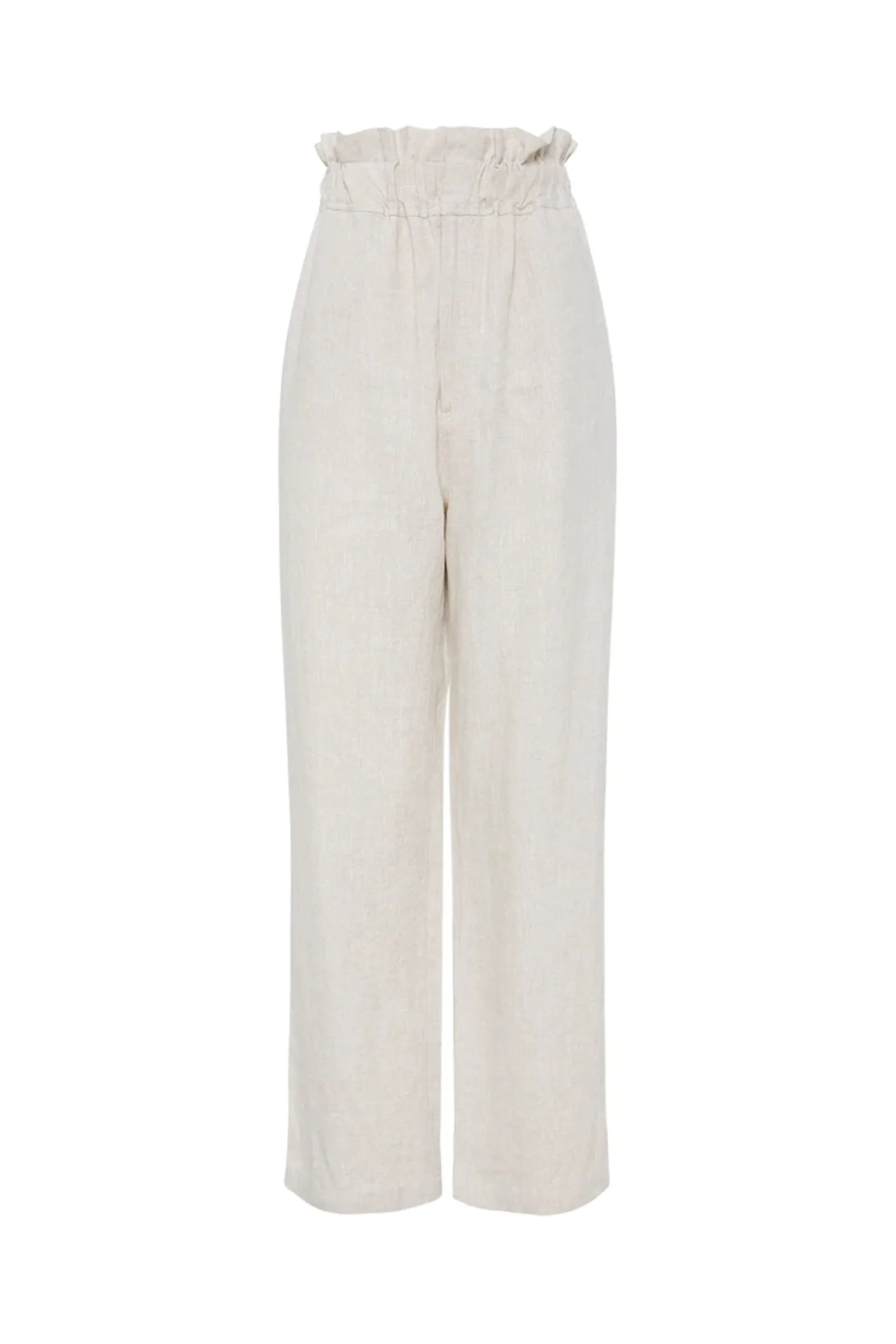 Ducky Paperbag-Waist Linen Trousers