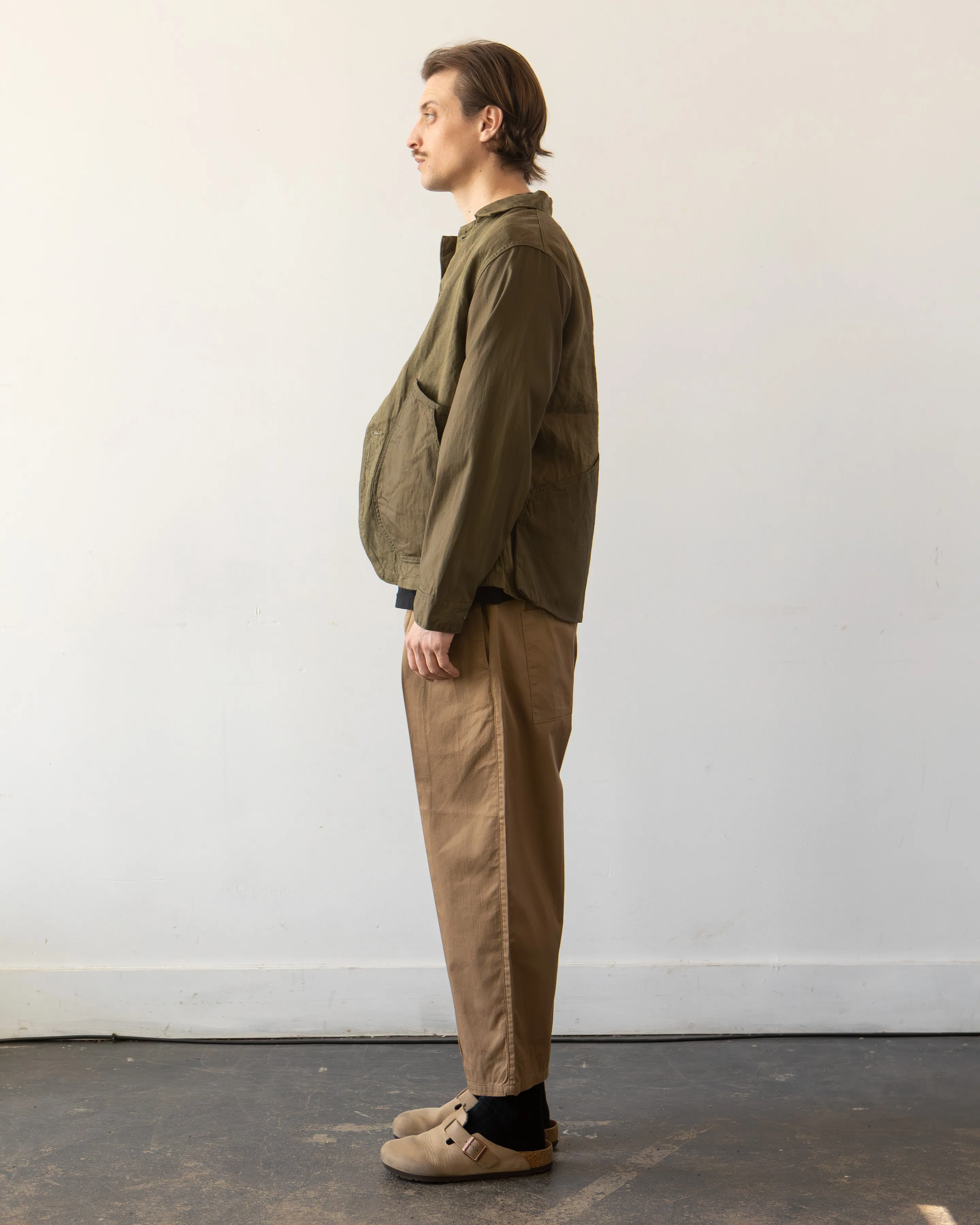 Kapital Unisex Linen Chino Cloth Ringoman Coverall, Khaki