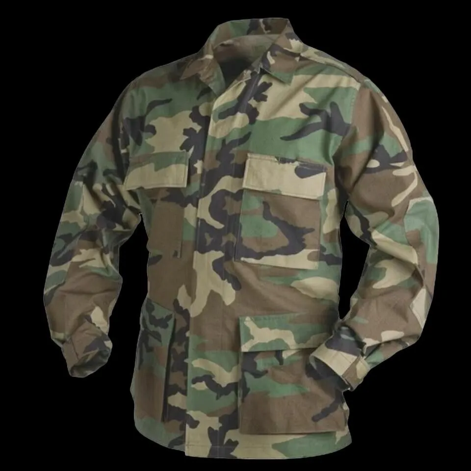 MILITARY ISSUE BDU FATIGUE SHIRT /JACKET WOODLAND CAMOUFLAGE NEW USA MADE