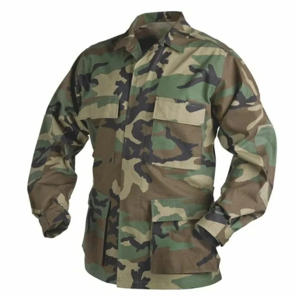 MILITARY ISSUE BDU FATIGUE SHIRT /JACKET WOODLAND CAMOUFLAGE NEW USA MADE