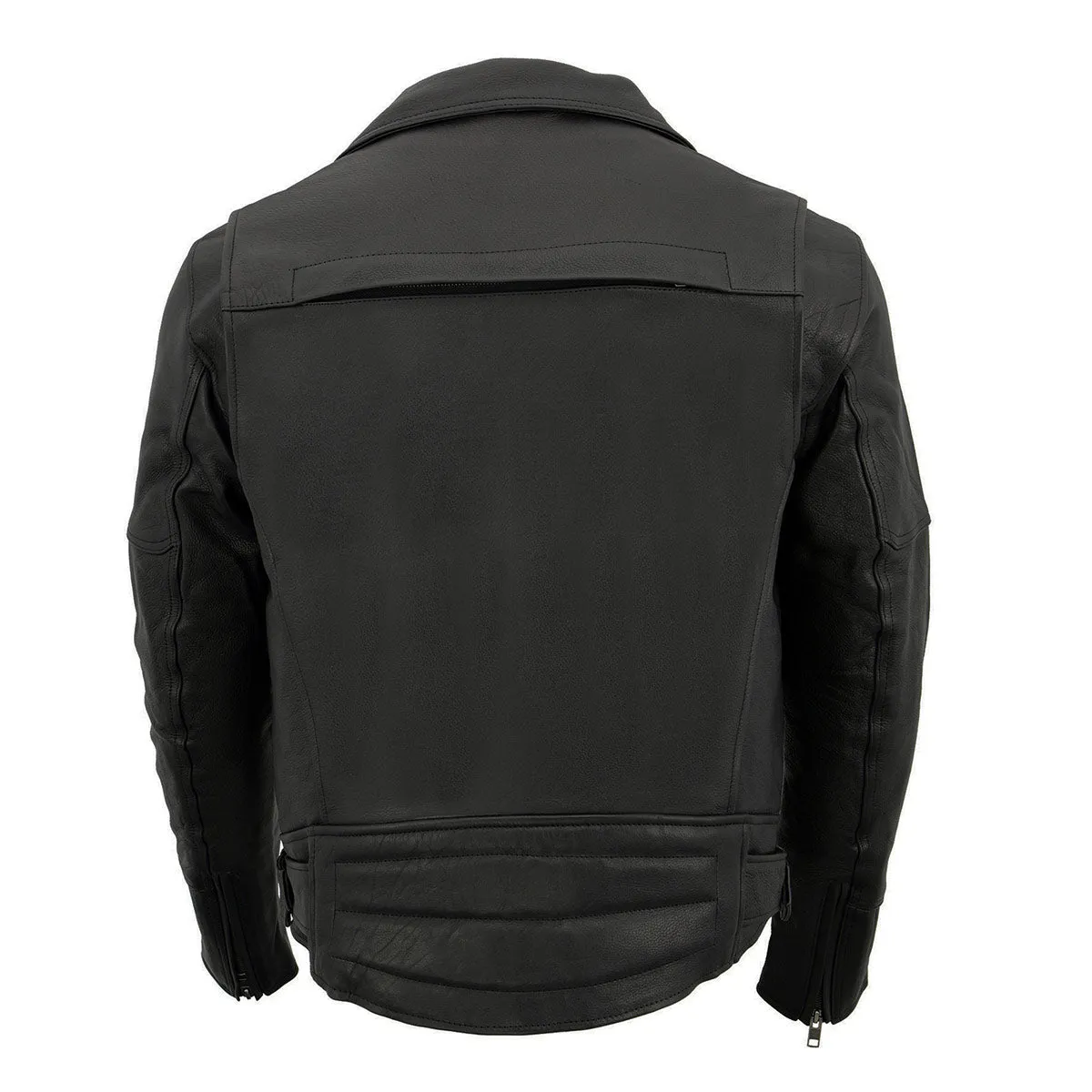 Milwaukee Leather MLM1570 Mens Black Premium Naked Cowhide Leather Utility Pocket Motorcycle Jacket