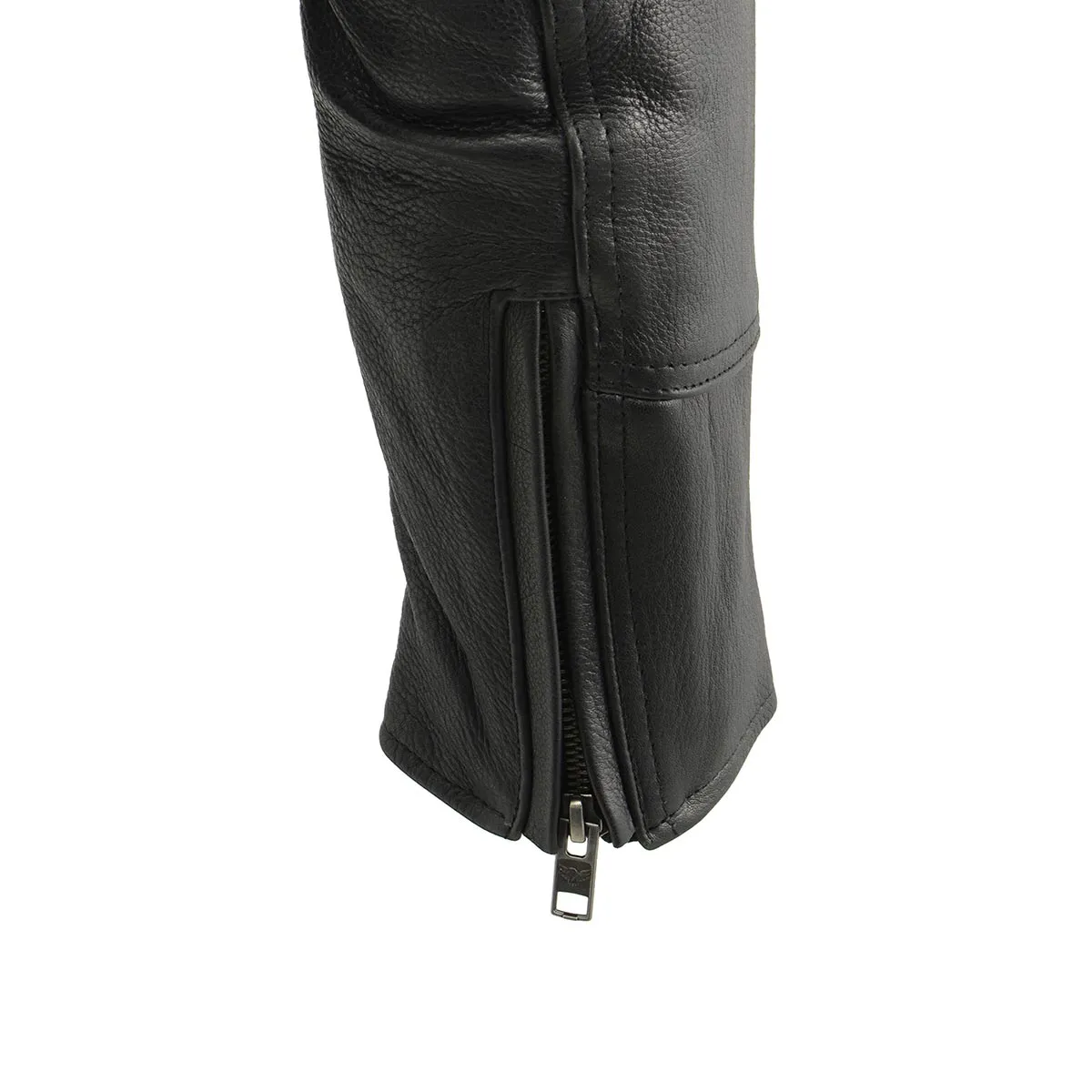 Milwaukee Leather MLM1570 Mens Black Premium Naked Cowhide Leather Utility Pocket Motorcycle Jacket