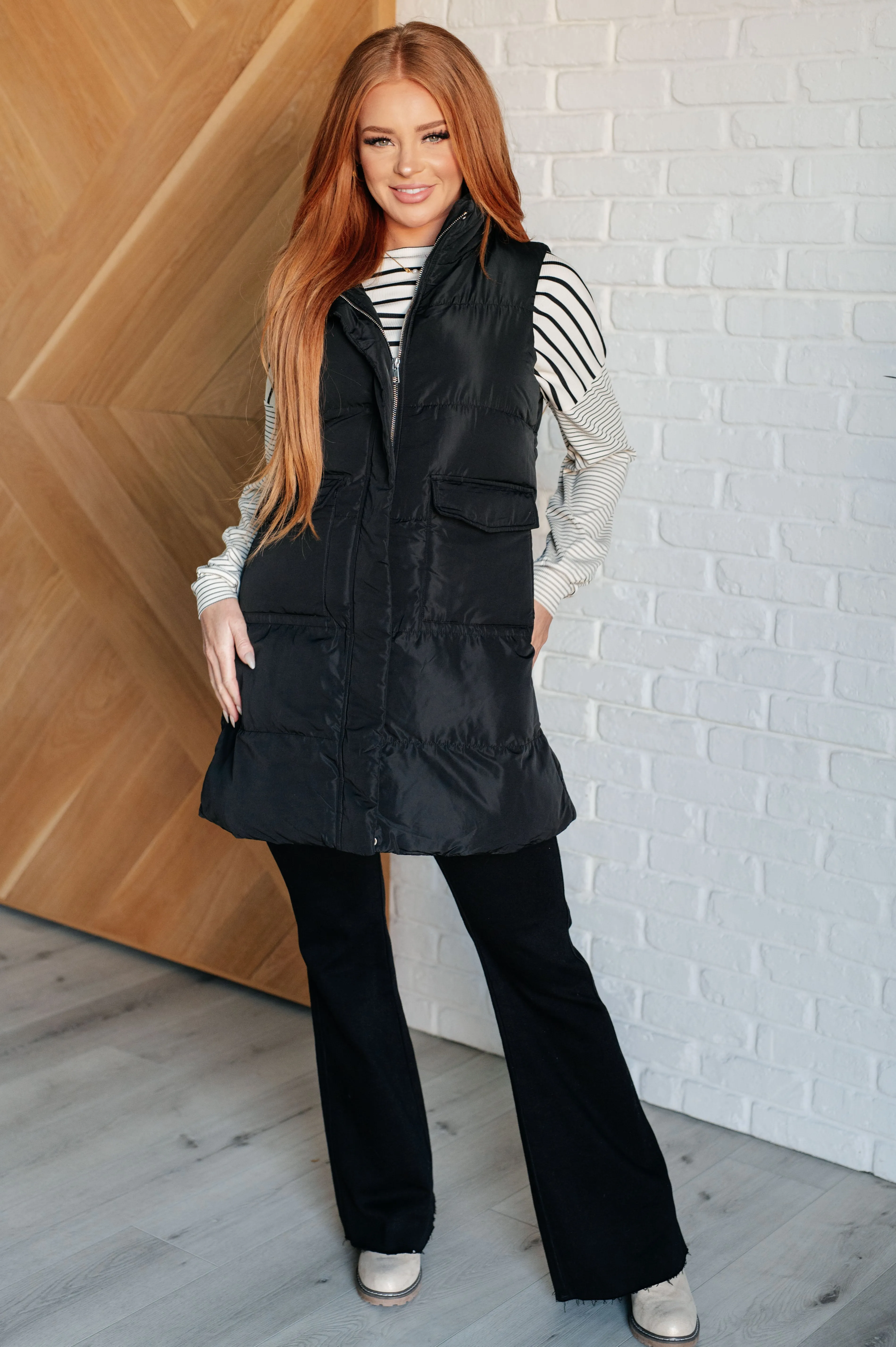 ONLINE EXCLUSIVE Cold and Calculated Longline Puffer Vest
