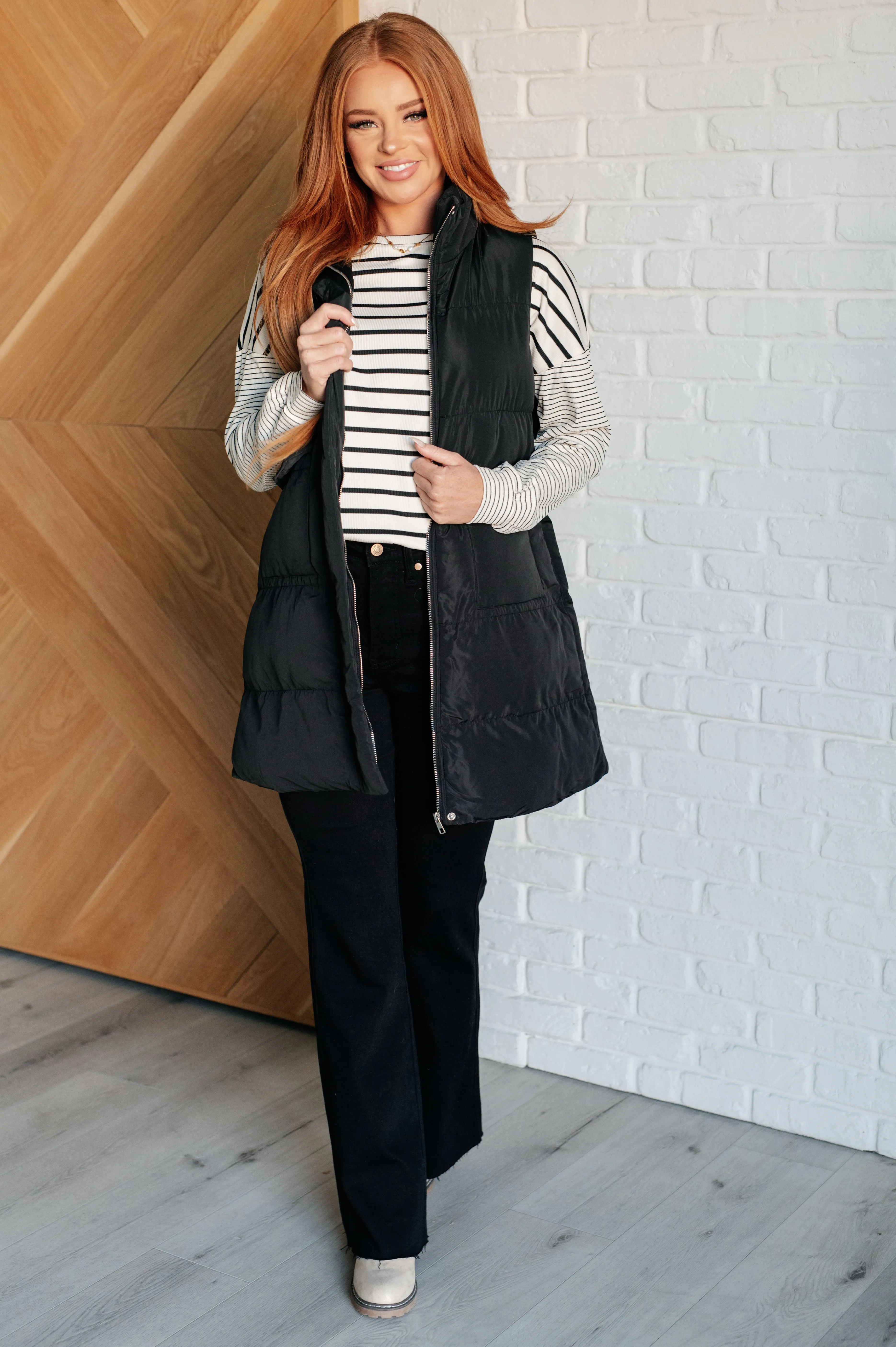 ONLINE EXCLUSIVE Cold and Calculated Longline Puffer Vest