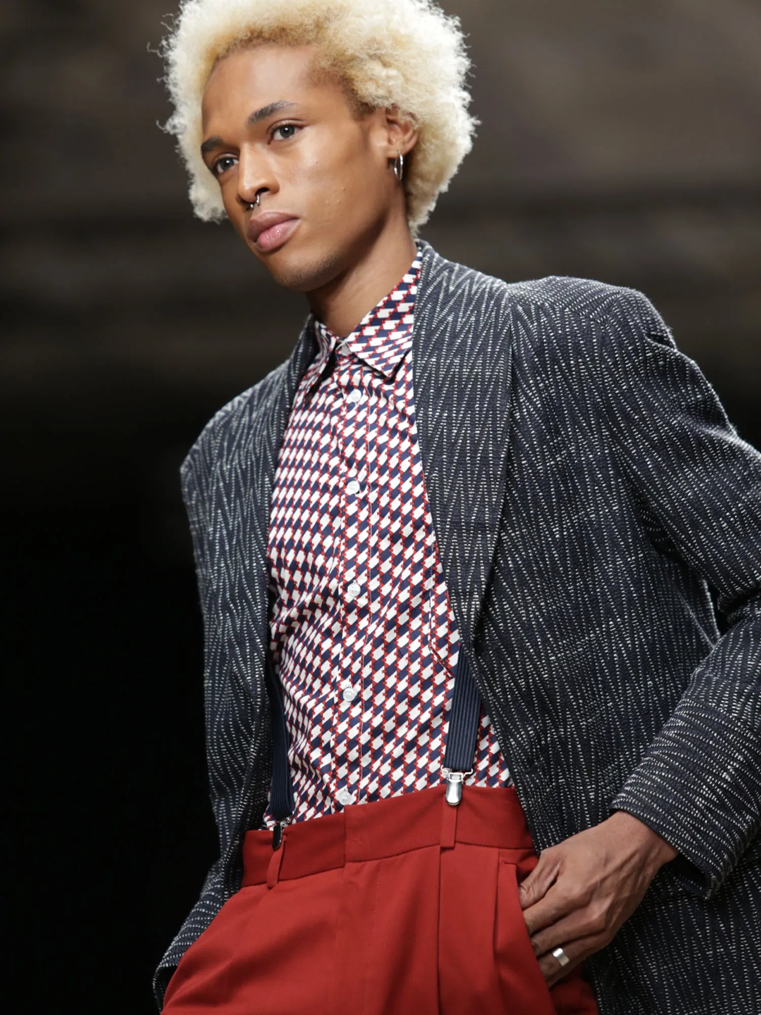 Shawl Collar Coat - Navy