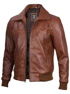 Steven Men's Dark Brown Bomber Leather Jacket