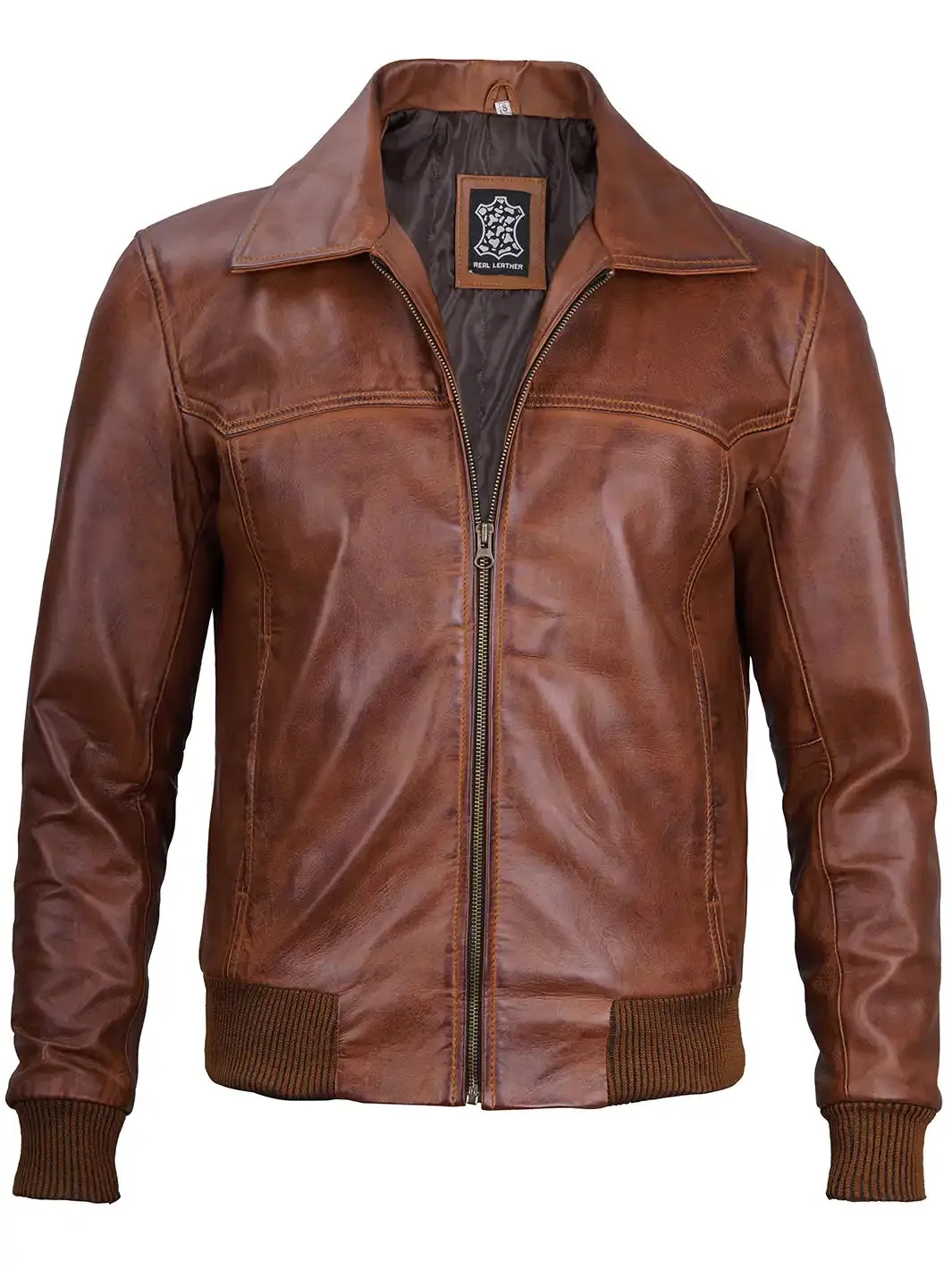 Steven Men's Dark Brown Bomber Leather Jacket