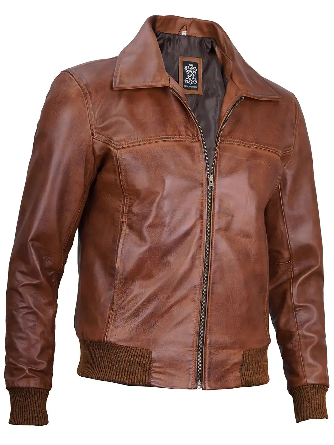Steven Men's Dark Brown Bomber Leather Jacket