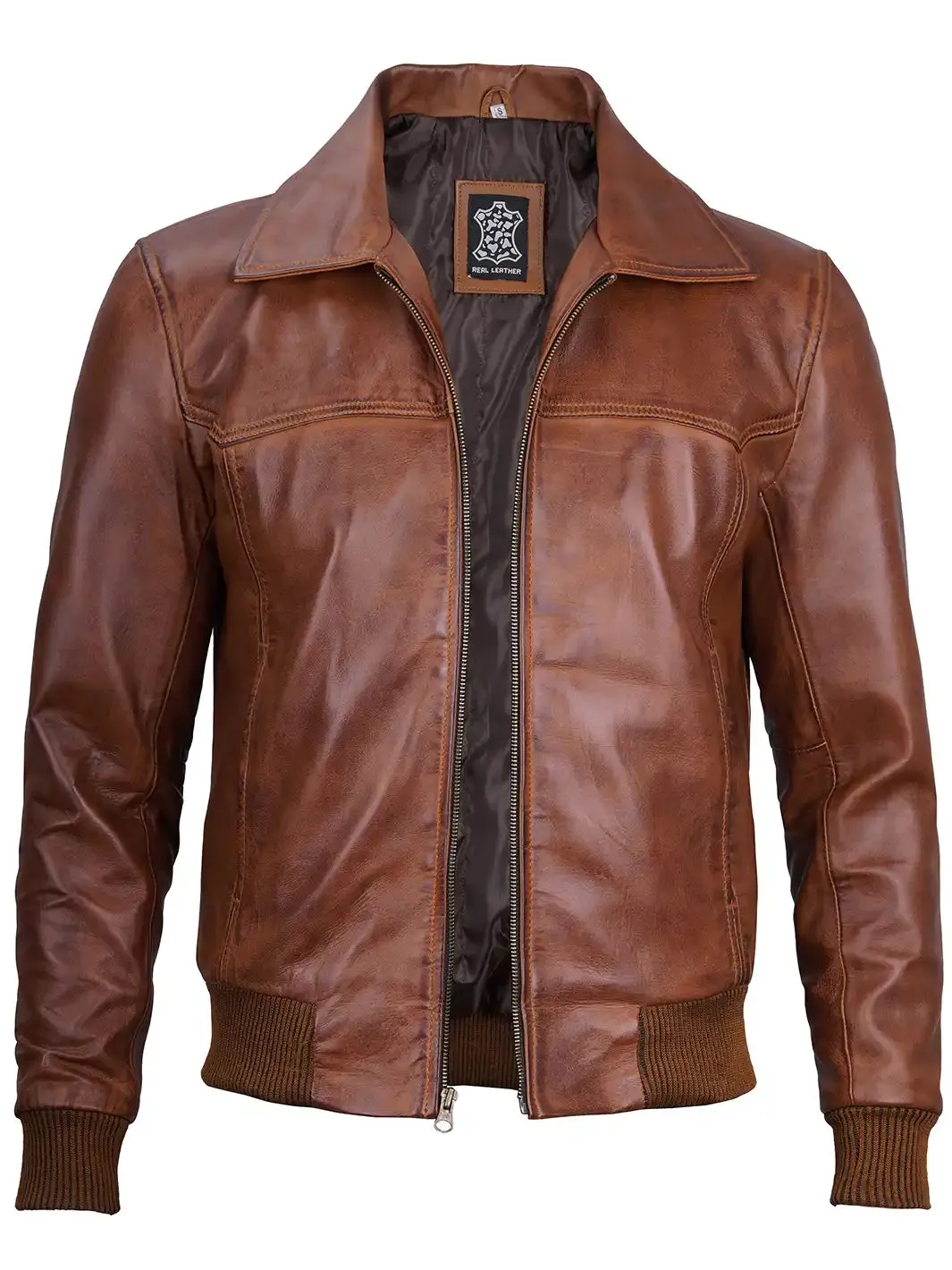 Steven Men's Dark Brown Bomber Leather Jacket