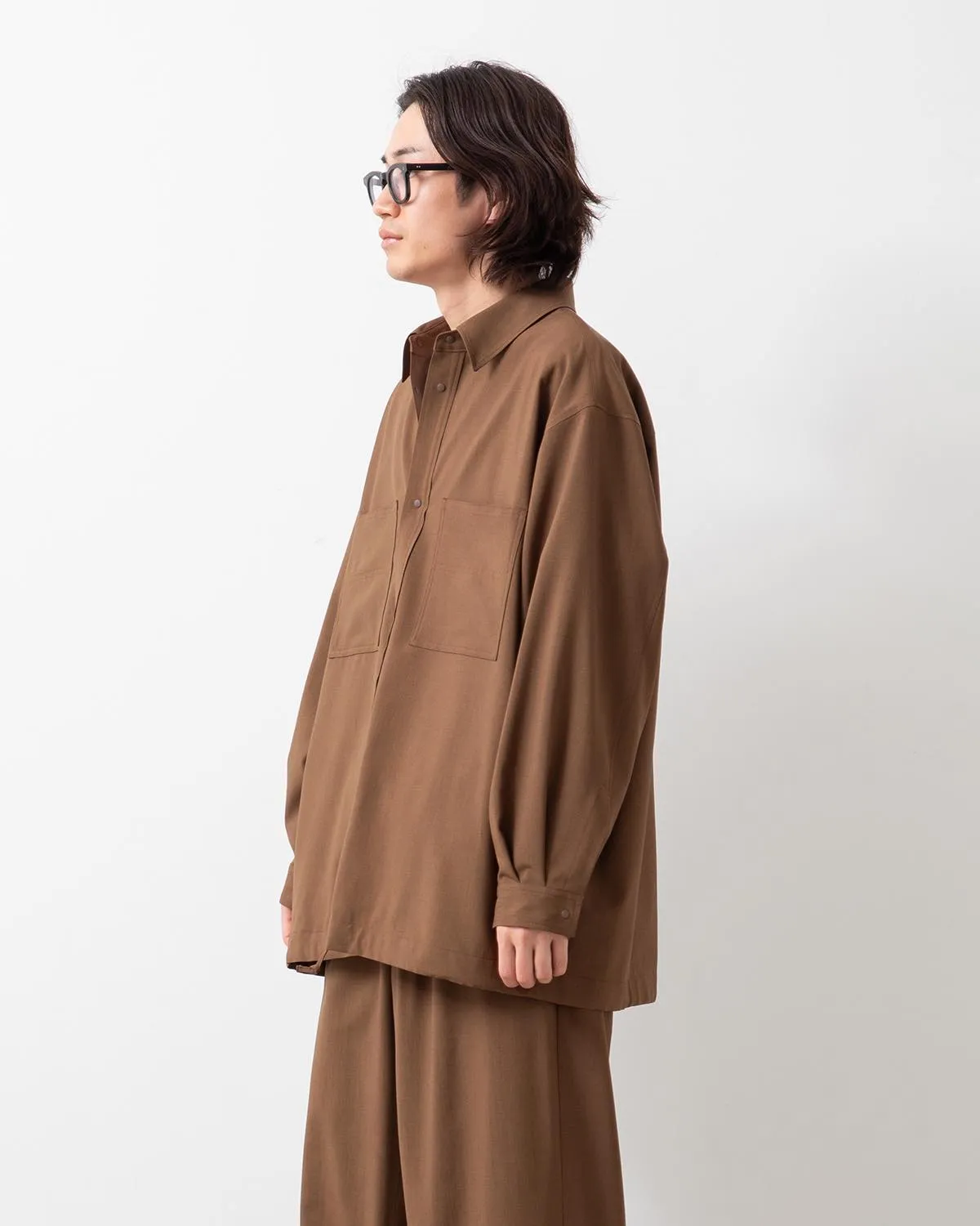 TROPICAL WOOL SHIRT JACKET
