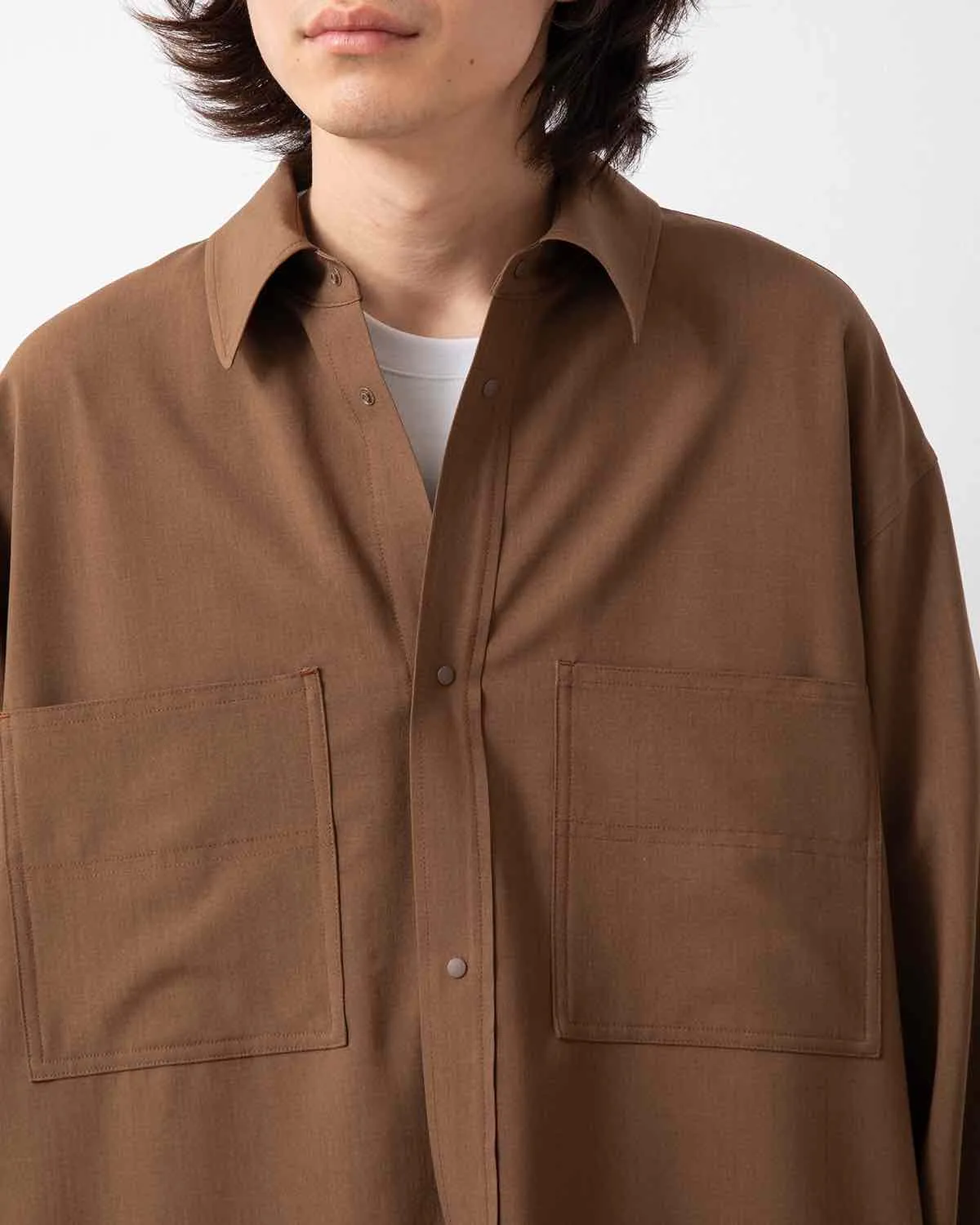 TROPICAL WOOL SHIRT JACKET