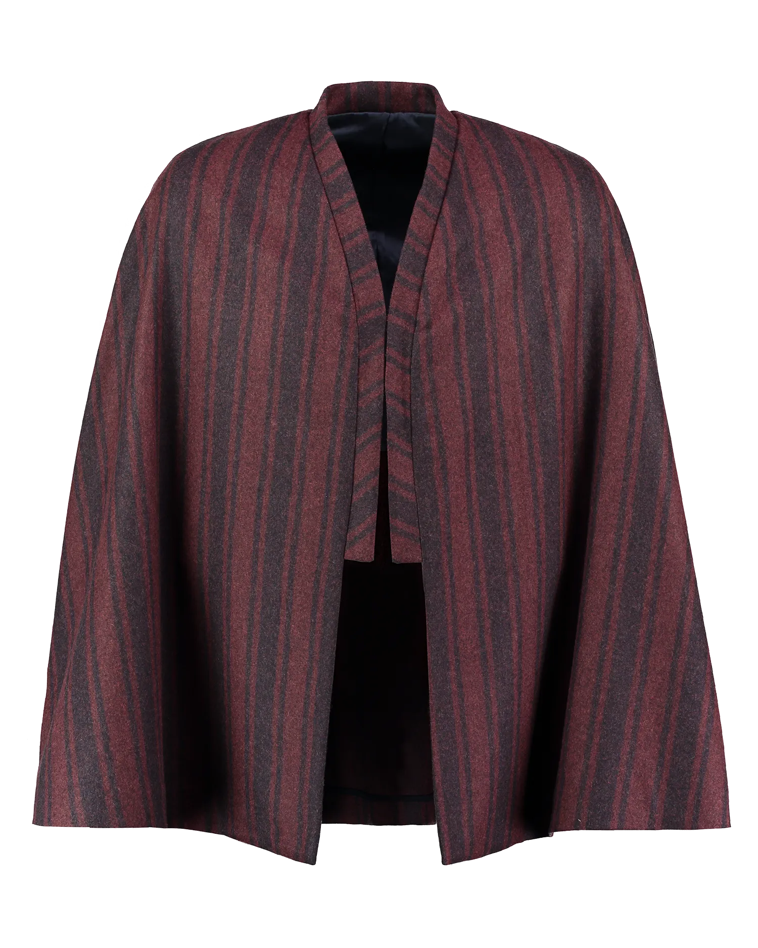 Wool Cashmere Cape - Burgundy