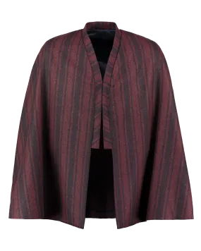 Wool Cashmere Cape - Burgundy