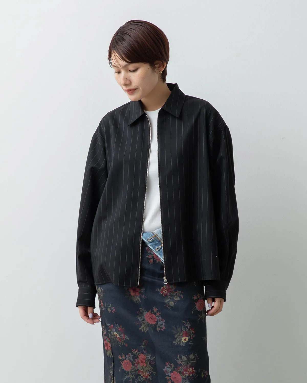 WOOL FRONT ZIP BLOUSON