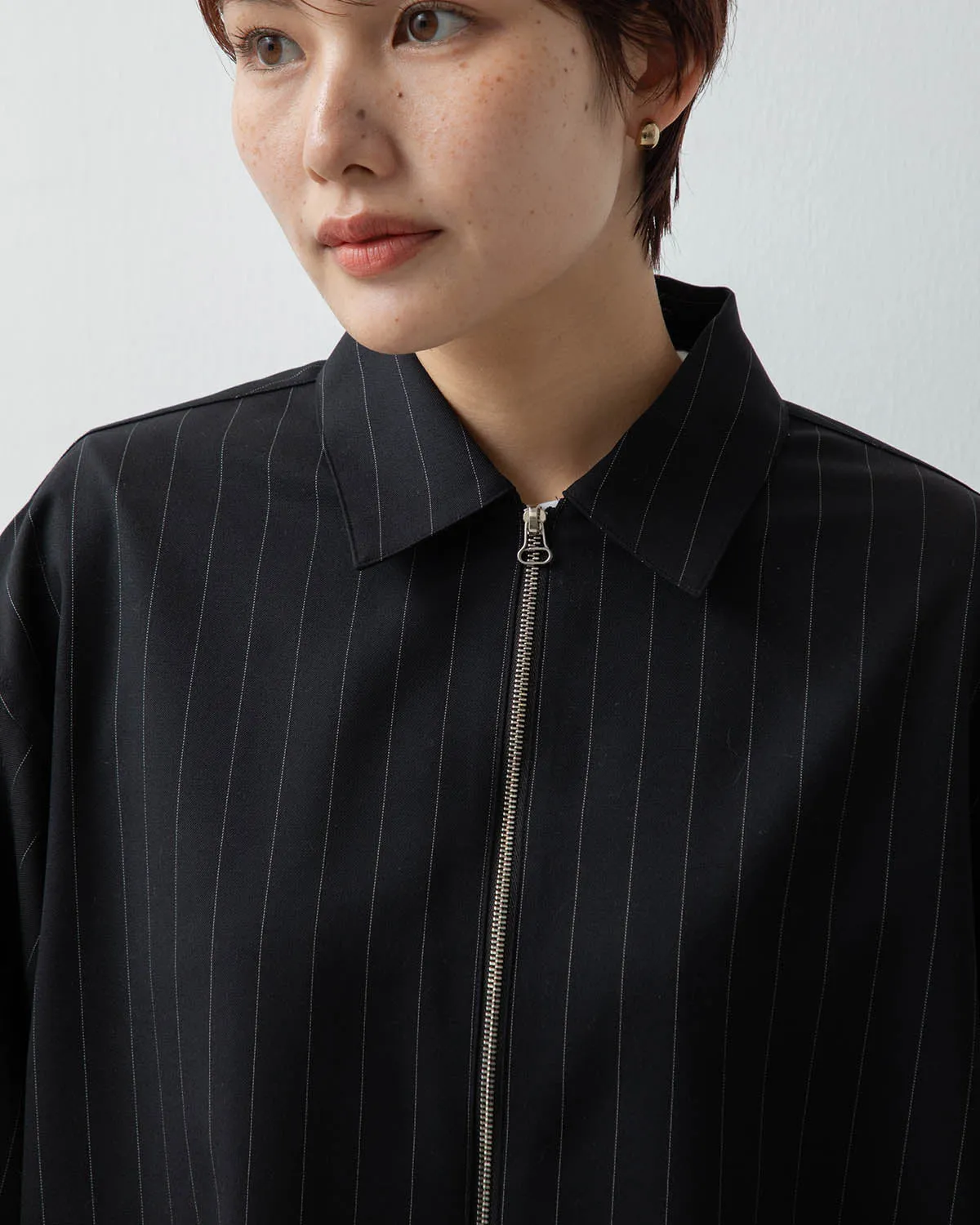 WOOL FRONT ZIP BLOUSON